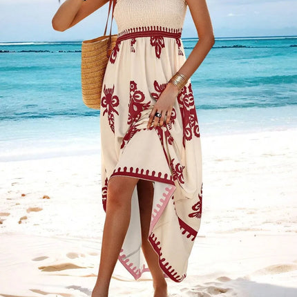 Smocked Printed Wide Strap Maxi Dress - Image 28