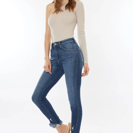 Kancan Raw Hem High Waist Cropped Jeans - Image 5