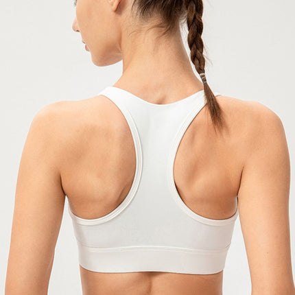 Zip-Up Round Neck Sports Bra - Image 11