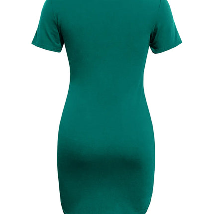 Round Neck Short Sleeve Mini Tee Dress - Image 4