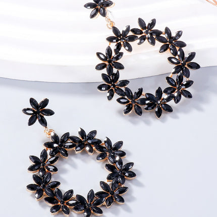 Rhinestone Flower Dangle Earrings - Image 13