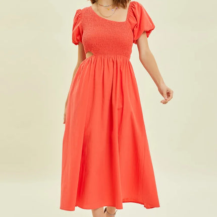 HEYSON Smocked Cutout Midi Dress - Image 4