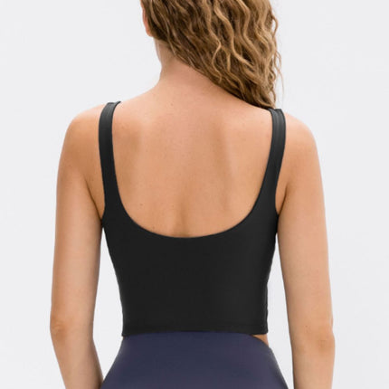 Cropped Scoop Neck Active Tank Top - Image 2