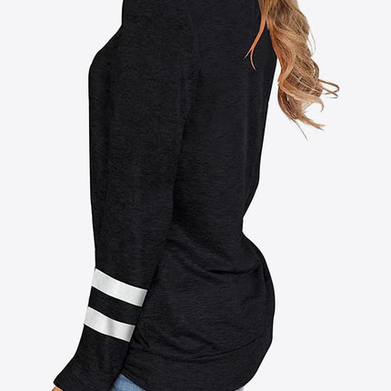 Striped Contrast Raglan Sleeve Top - Image 5