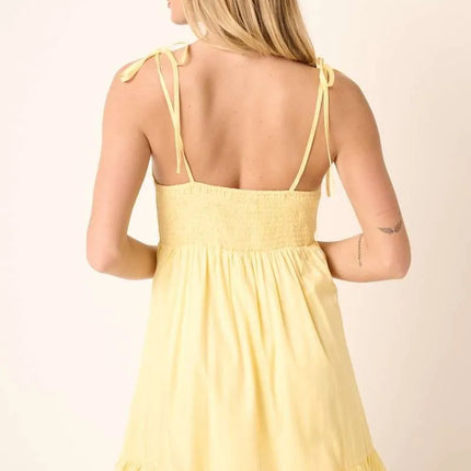 Mittoshop Ruched Detail Spaghetti Tie Mini Dress - Image 2