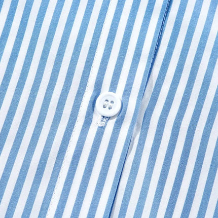 Stripe Bubble Short Sleeve Tiered Scallop Midi Dress - Image 6