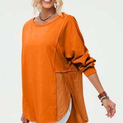 Double Take Full Size Long Sleeve High-Low T-Shirt - Image 1