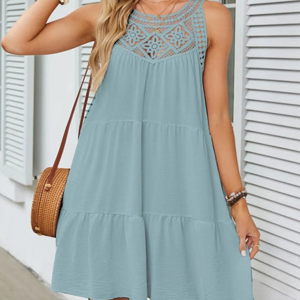 Ruffled Hem Lace Sleeveless Dress - Image 21