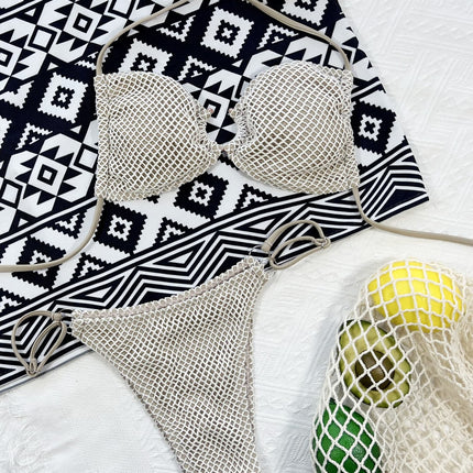 Halter Neck Fishnet Bikini Set - Image 3