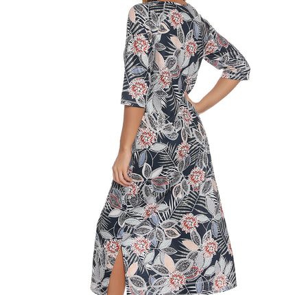 Printed Slit Night Dress with Pockets - Image 11