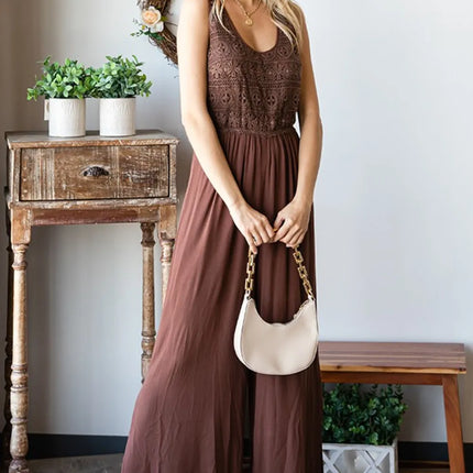 First Love Tie Back Sleeveless Slit Wide Leg Jumpsuit - Image 4