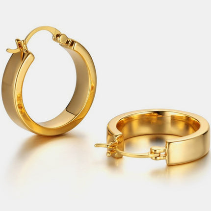 Gold-Plated Brass Huggie Earrings - Image 4