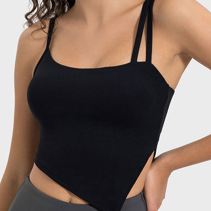 Millennia Slit Asymmetrical Neck Active Cami - Image 7
