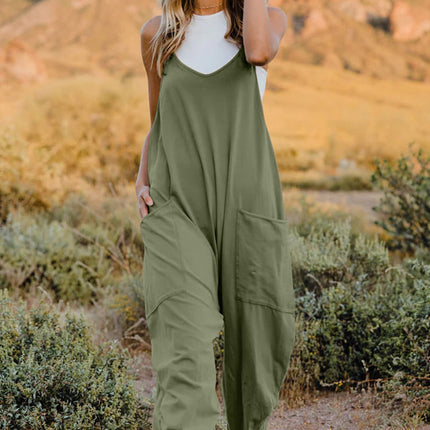 Double Take Full Size V-Neck Sleeveless Jumpsuit with Pockets - Image 25