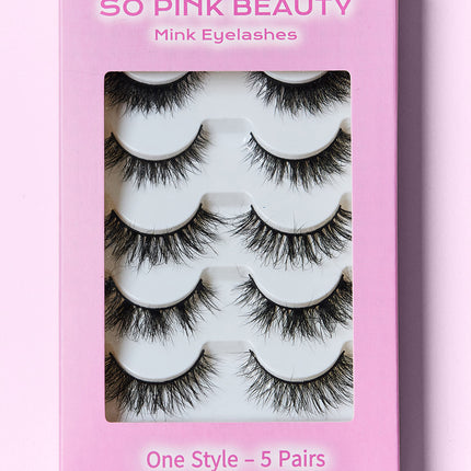 SO PINK BEAUTY Mink Eyelashes 5 Pairs - Image 2