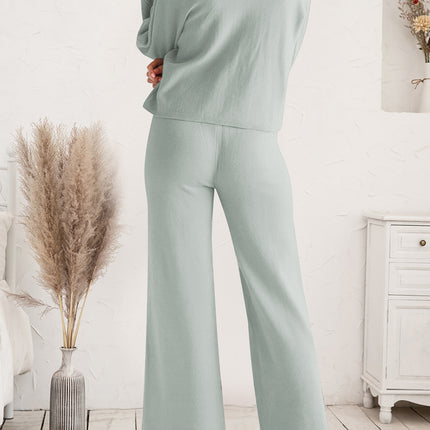 Long Sleeve Lounge Top and Drawstring Pants Set - Image 12