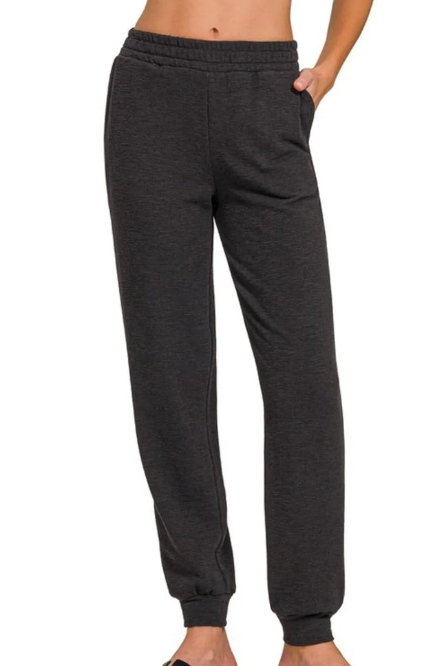 Zenana Cotton Slub Jogger Pants