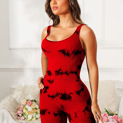 Tie-Dye Wide Strap Active Romper - Image 22