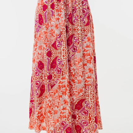 White Birch Full Size High Waisted Floral Woven Skirt - Image 4