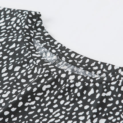 Animal Print Round Neck Tunic Tee with Pockets - Image 15