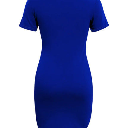 Round Neck Short Sleeve Mini Tee Dress - Image 12