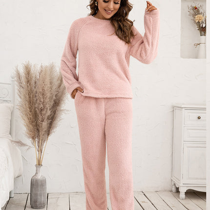 Ivy Lane Teddy Long Sleeve Top and Pants Lounge Set - Image 1