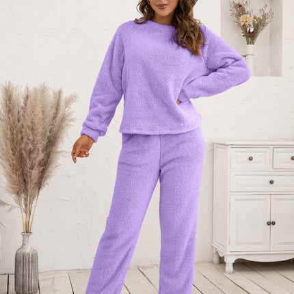 Ivy Lane Teddy Long Sleeve Top and Pants Lounge Set - Image 23