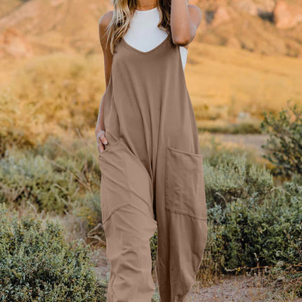 Double Take Full Size V-Neck Sleeveless Jumpsuit with Pockets - Image 15