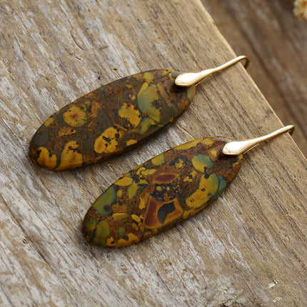 Natural Stone Copper Dangle Earrings - Image 2