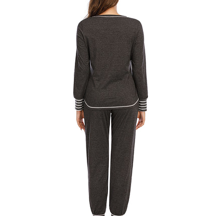 Round Neck Top and Pants Lounge Set - Image 2