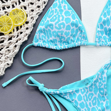 Leopard Print Halter Neck Tie Side Bikini Set - Image 20