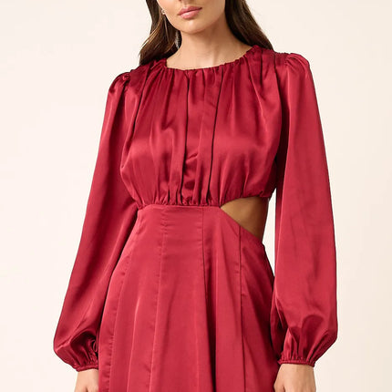 Mittoshop Satin Side Cutout Detail Mini Dress - Image 3