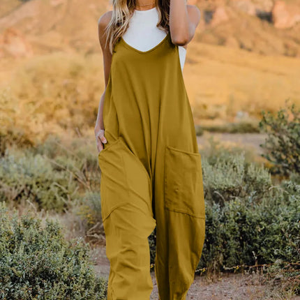 Double Take Full Size V-Neck Sleeveless Jumpsuit with Pockets - Image 19