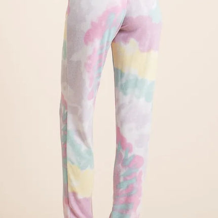 BiBi Tie Dye French Terry Casual Pants - Image 3
