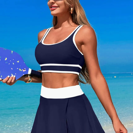 Scoop Neck Top and Skort Swim Set - Image 24