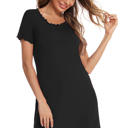 Round Neck Short Sleeve Lounge Dress - Image 12