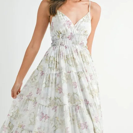 MABLE Floral Print Tiered Cami Maxi Dress - Image 6