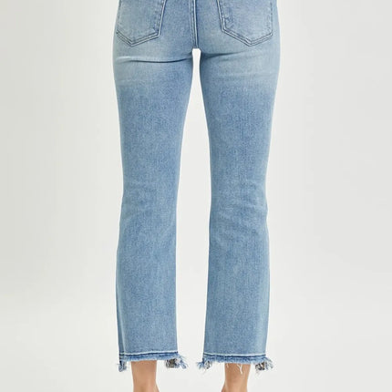 RISEN Full Size High Rise Distressed Cropped Straight Jeans - Image 2