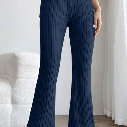 Basic Bae Full Size Ribbed High Waist Flare Pants - Image 12