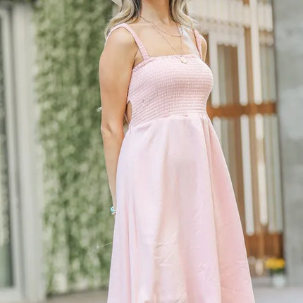 And The Why Smocking Open-Back Sleeveless Midi Dress - Image 4