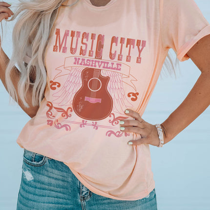 MUSIC CITY Cuffed Short Sleeve Tee - Image 4
