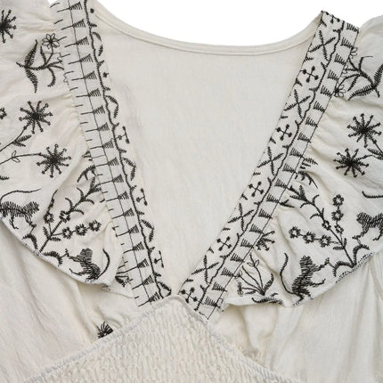 Smocked Ruffled Cap Sleeve Mini Dress - Image 9