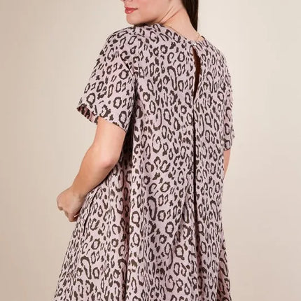 VERY J Leopard Printed Comfy Mini Dress - Image 5