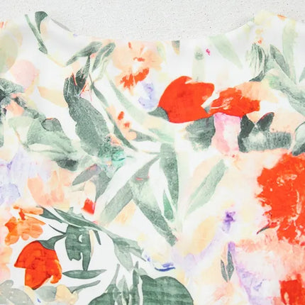 Floral Double Ruffle Sleeve V Neck Mini Dress - Image 8