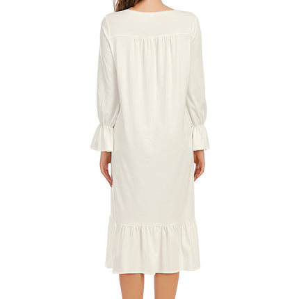 Flounce Sleeve Ruffle Hem Night Dress - Image 4