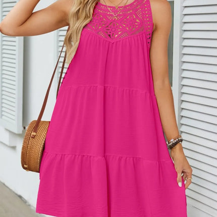 Ruffled Hem Lace Sleeveless Dress - Image 12