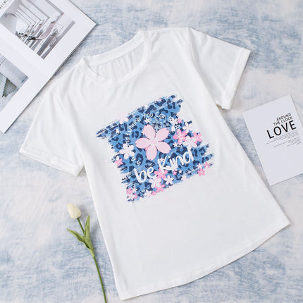 Leopard Floral Graphic Round Neck Tee - Image 2