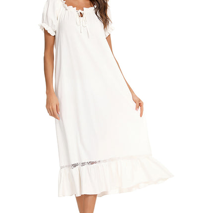 Lace Detail Short Sleeve Lounge Dress - Image 17