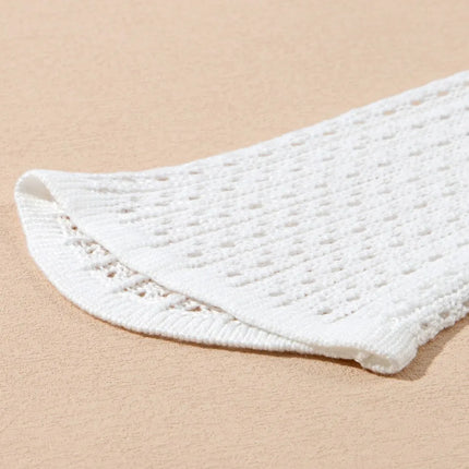 Hollow Out Bell Sleeve Drawstring Knit Cover Up Dress - Image 10