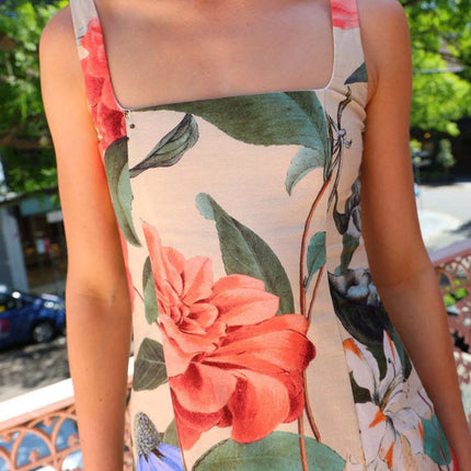 Printed Square Neck Maxi Dress - Image 6